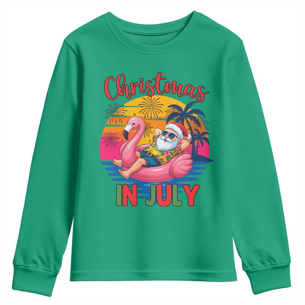 Funny Hawaiian Christmas Youth Sweatshirt Santa Beach Tropical Xmas - Wonder Print Shop