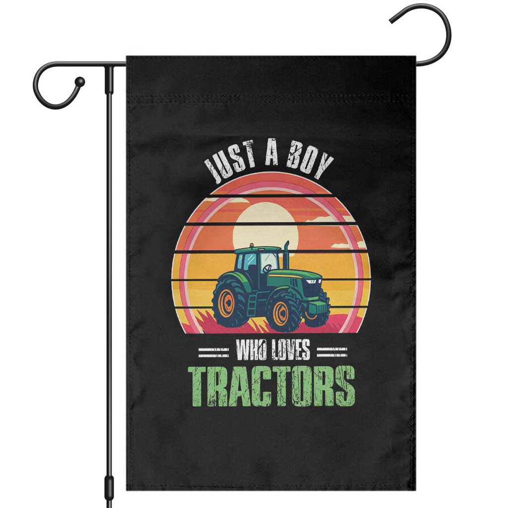 Funny Farmer Garden Flag Just A Boy Who Loves Tractors - Wonder Print Shop