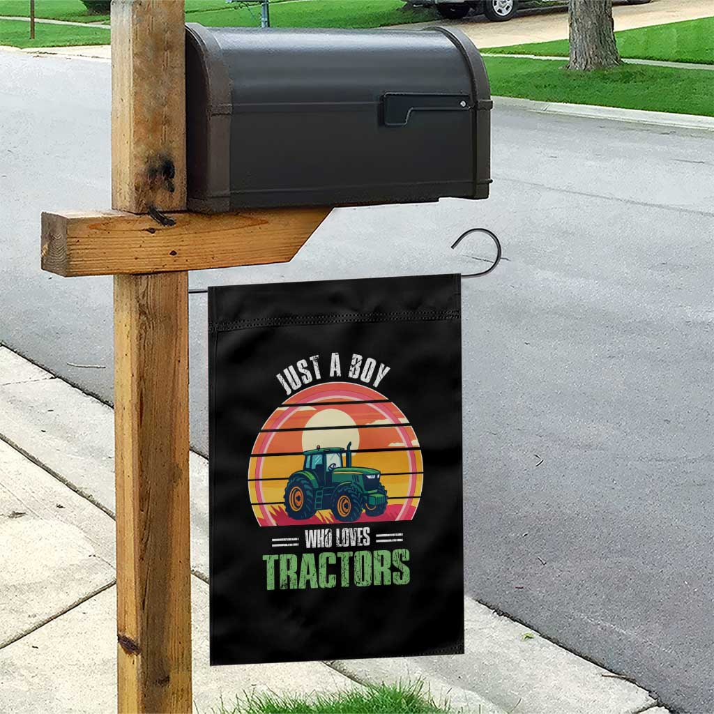 Funny Farmer Garden Flag Just A Boy Who Loves Tractors - Wonder Print Shop