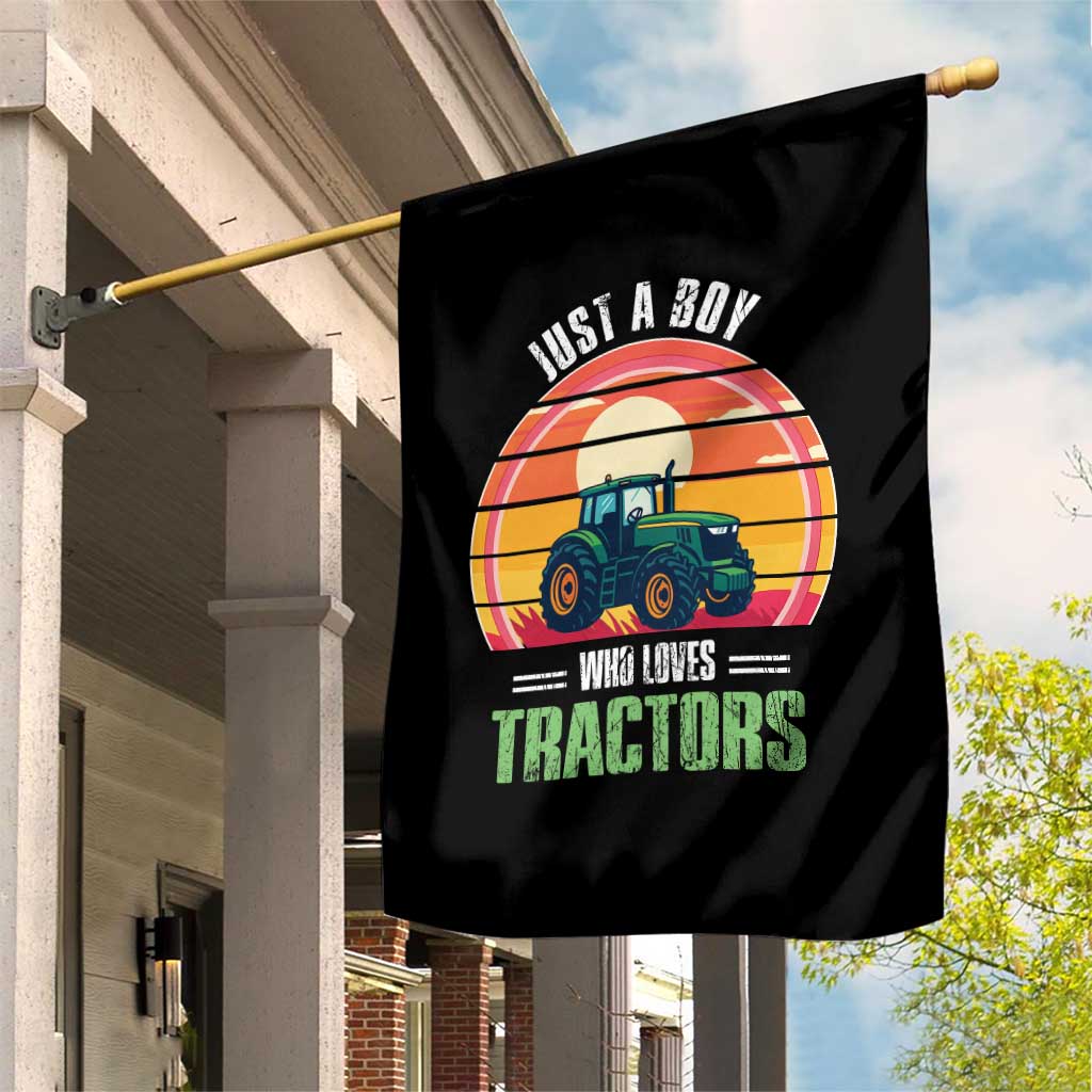 Funny Farmer Garden Flag Just A Boy Who Loves Tractors - Wonder Print Shop