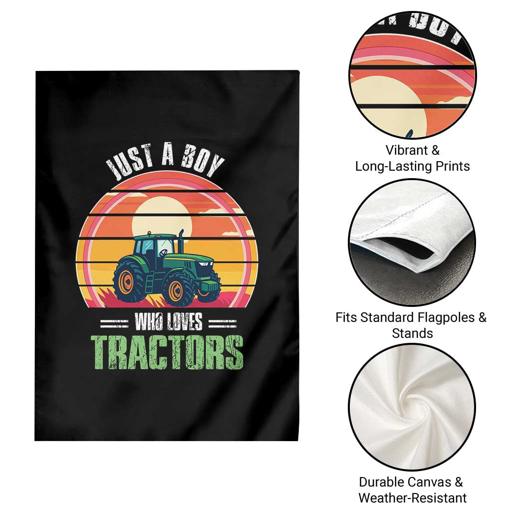 Funny Farmer Garden Flag Just A Boy Who Loves Tractors - Wonder Print Shop
