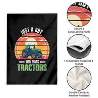 Funny Farmer Garden Flag Just A Boy Who Loves Tractors - Wonder Print Shop