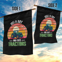 Funny Farmer Garden Flag Just A Boy Who Loves Tractors - Wonder Print Shop