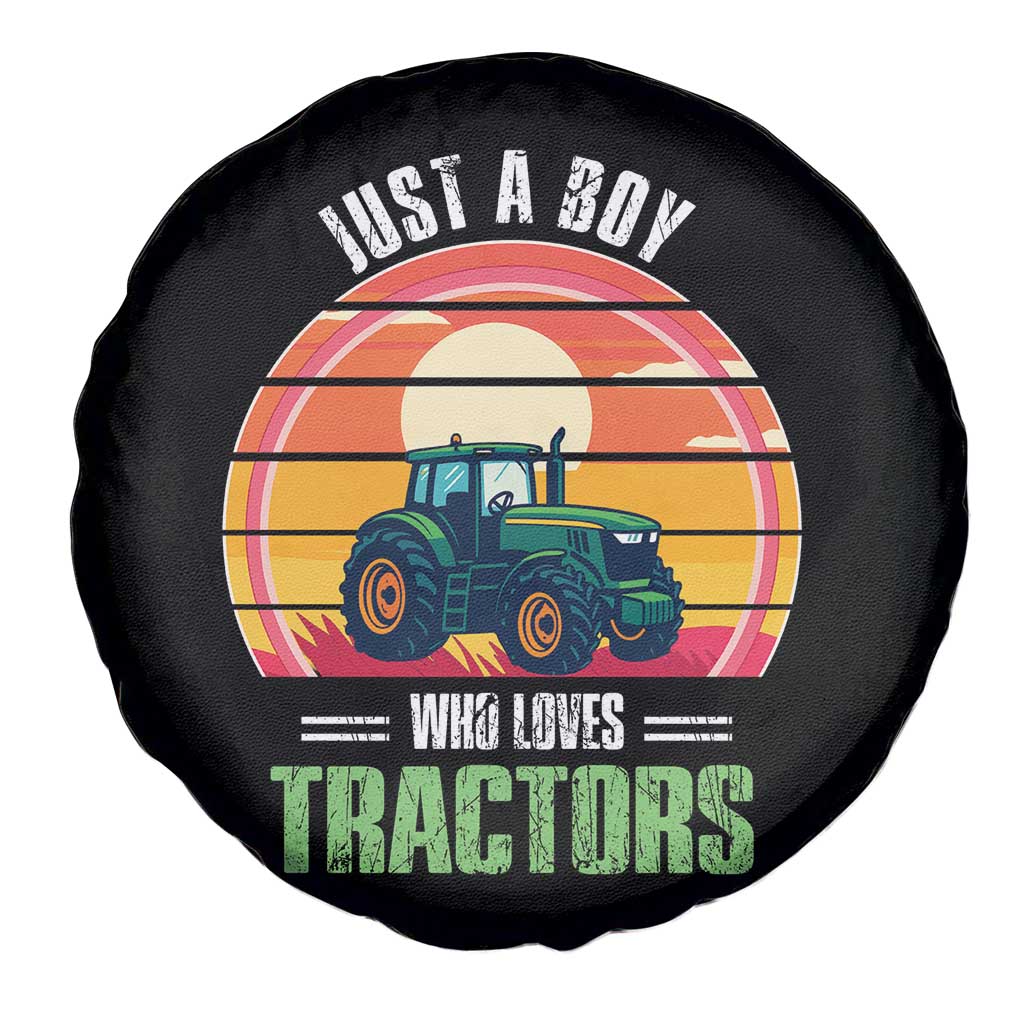 Funny Farmer Spare Tire Cover Just A Boy Who Loves Tractors - Wonder Print Shop