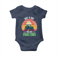 Funny Farmer Baby Onesie Just A Boy Who Loves Tractors - Wonder Print Shop