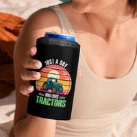Funny Farmer 4 in 1 Can Cooler Tumbler Just A Boy Who Loves Tractors