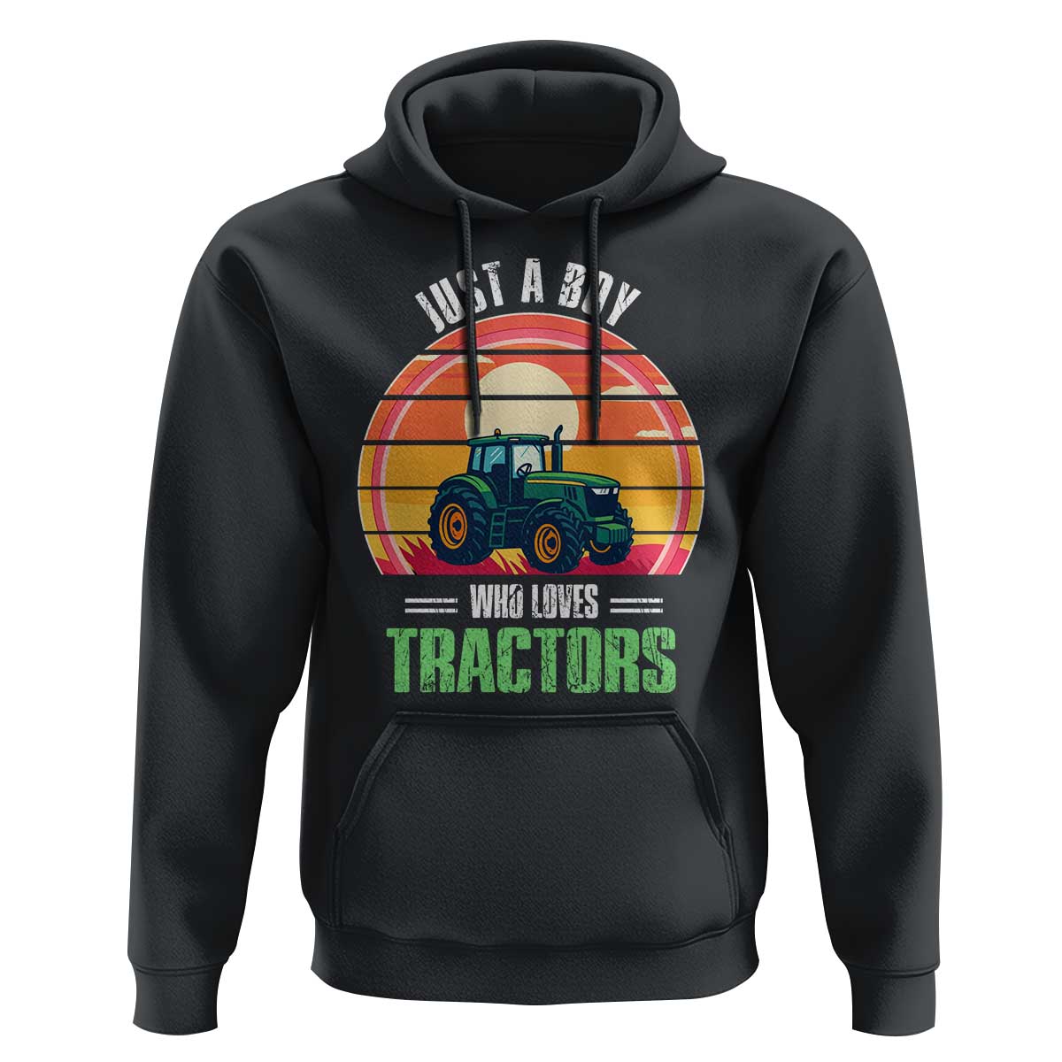 Funny Farmer Hoodie Just A Boy Who Loves Tractors - Wonder Print Shop