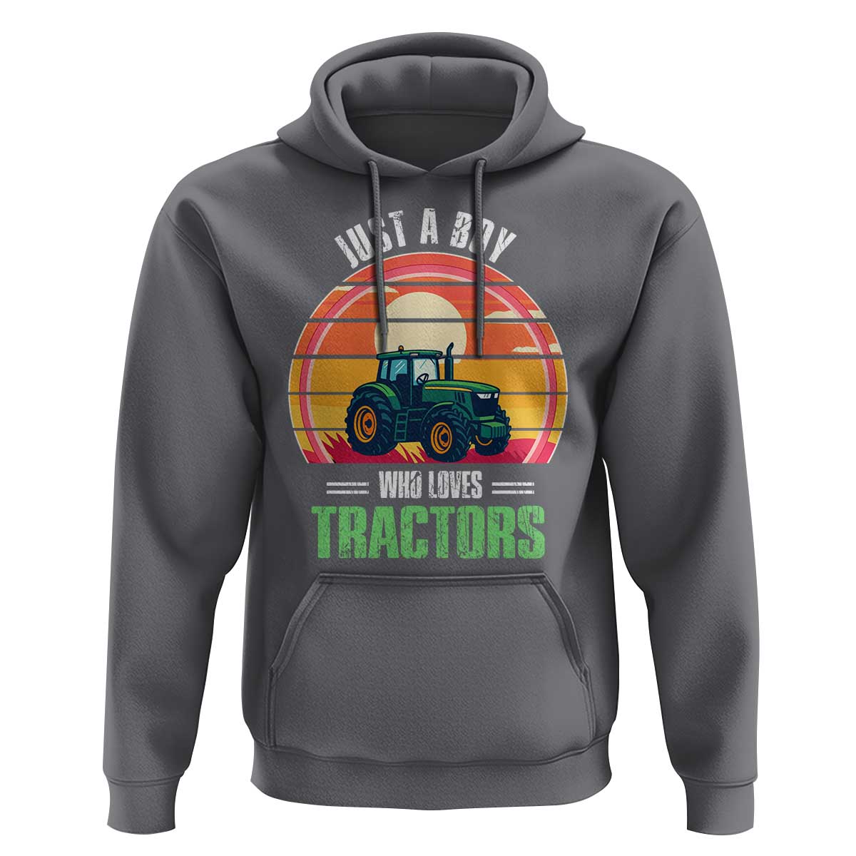 Funny Farmer Hoodie Just A Boy Who Loves Tractors - Wonder Print Shop