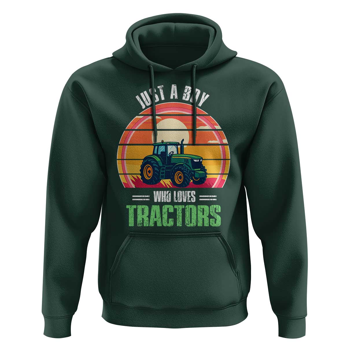 Funny Farmer Hoodie Just A Boy Who Loves Tractors - Wonder Print Shop