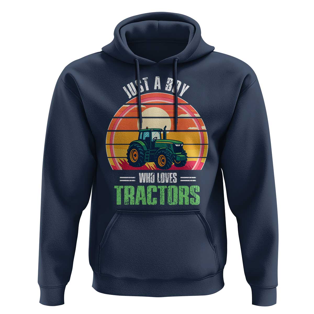 Funny Farmer Hoodie Just A Boy Who Loves Tractors - Wonder Print Shop