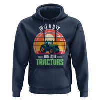 Funny Farmer Hoodie Just A Boy Who Loves Tractors - Wonder Print Shop