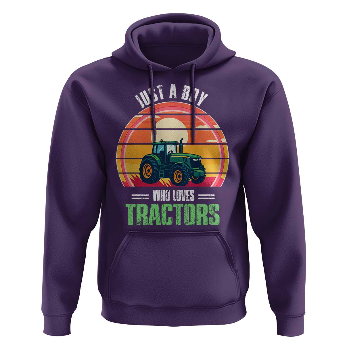 Funny Farmer Hoodie Just A Boy Who Loves Tractors - Wonder Print Shop