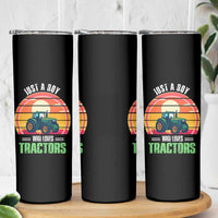 Funny Farmer Skinny Tumbler Just A Boy Who Loves Tractors