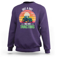 Funny Farmer Sweatshirt Just A Boy Who Loves Tractors - Wonder Print Shop