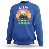 Funny Farmer Sweatshirt Just A Boy Who Loves Tractors - Wonder Print Shop