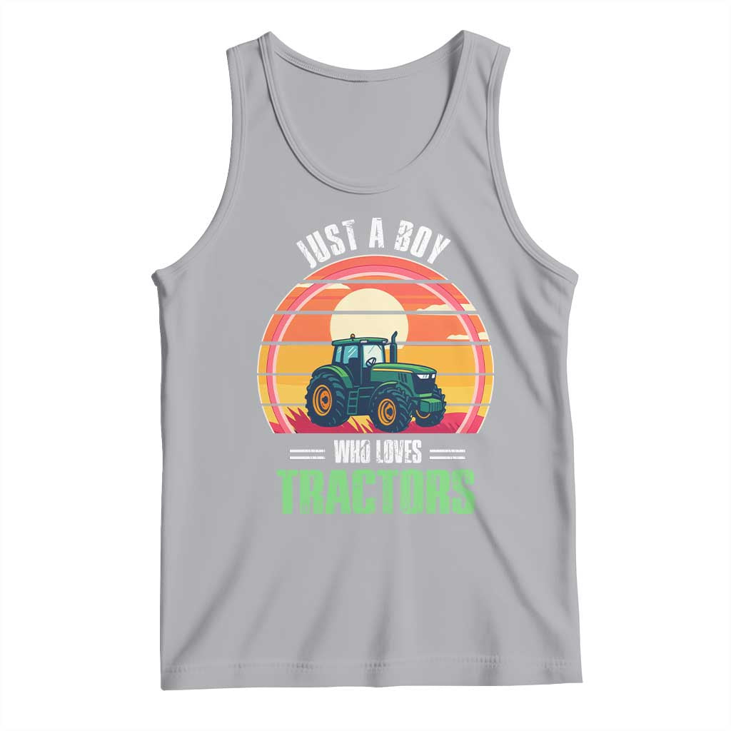 Funny Farmer Tank Top Just A Boy Who Loves Tractors - Wonder Print Shop