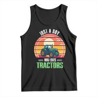 Funny Farmer Tank Top Just A Boy Who Loves Tractors - Wonder Print Shop