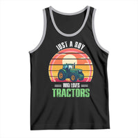 Funny Farmer Tank Top Just A Boy Who Loves Tractors - Wonder Print Shop