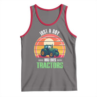 Funny Farmer Tank Top Just A Boy Who Loves Tractors - Wonder Print Shop