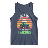 Funny Farmer Tank Top Just A Boy Who Loves Tractors - Wonder Print Shop