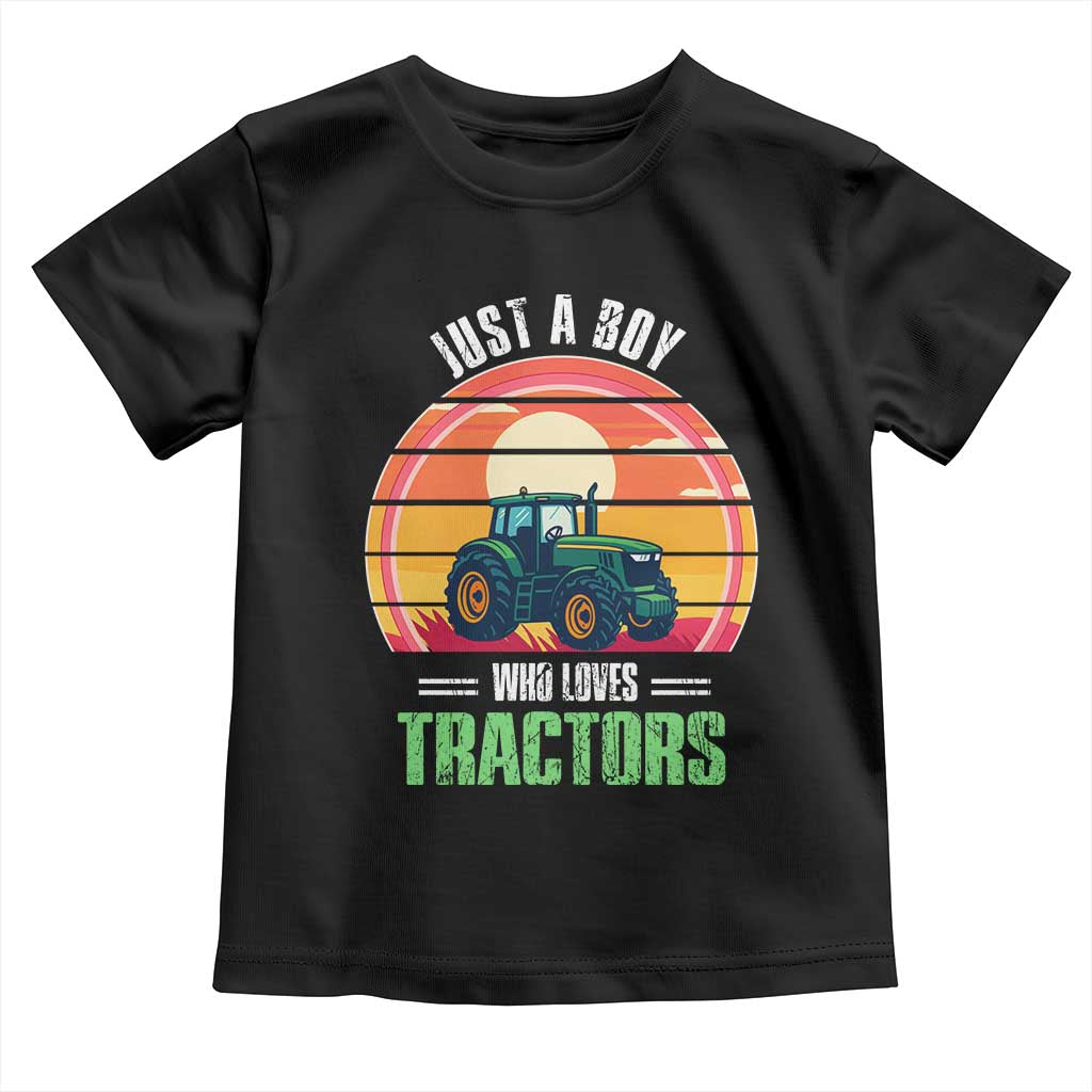 Funny Farmer Toddler T Shirt Just A Boy Who Loves Tractors - Wonder Print Shop