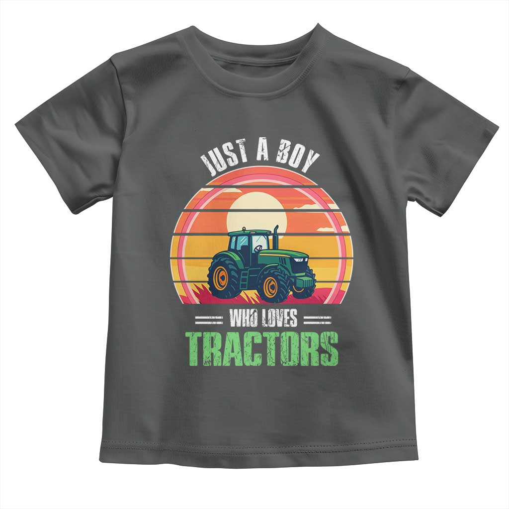 Funny Farmer Toddler T Shirt Just A Boy Who Loves Tractors - Wonder Print Shop