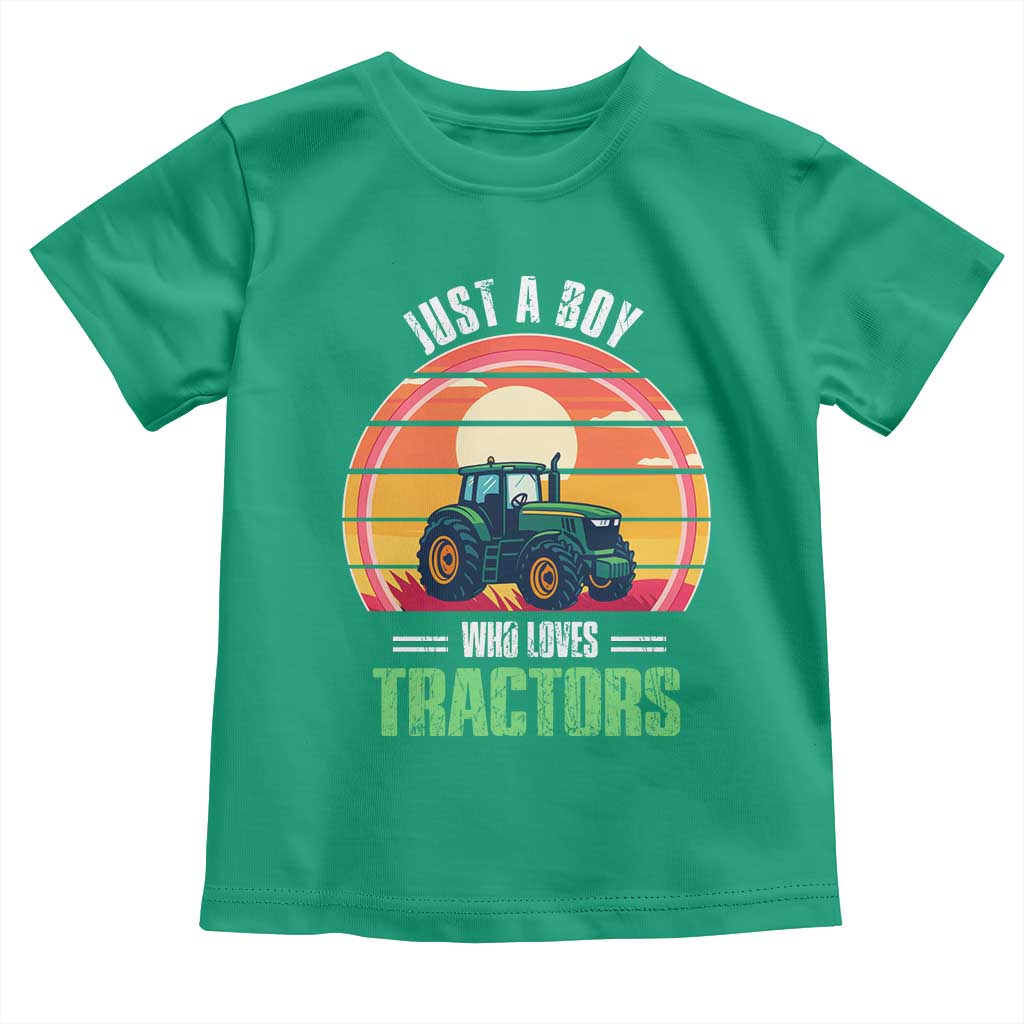 Funny Farmer Toddler T Shirt Just A Boy Who Loves Tractors - Wonder Print Shop