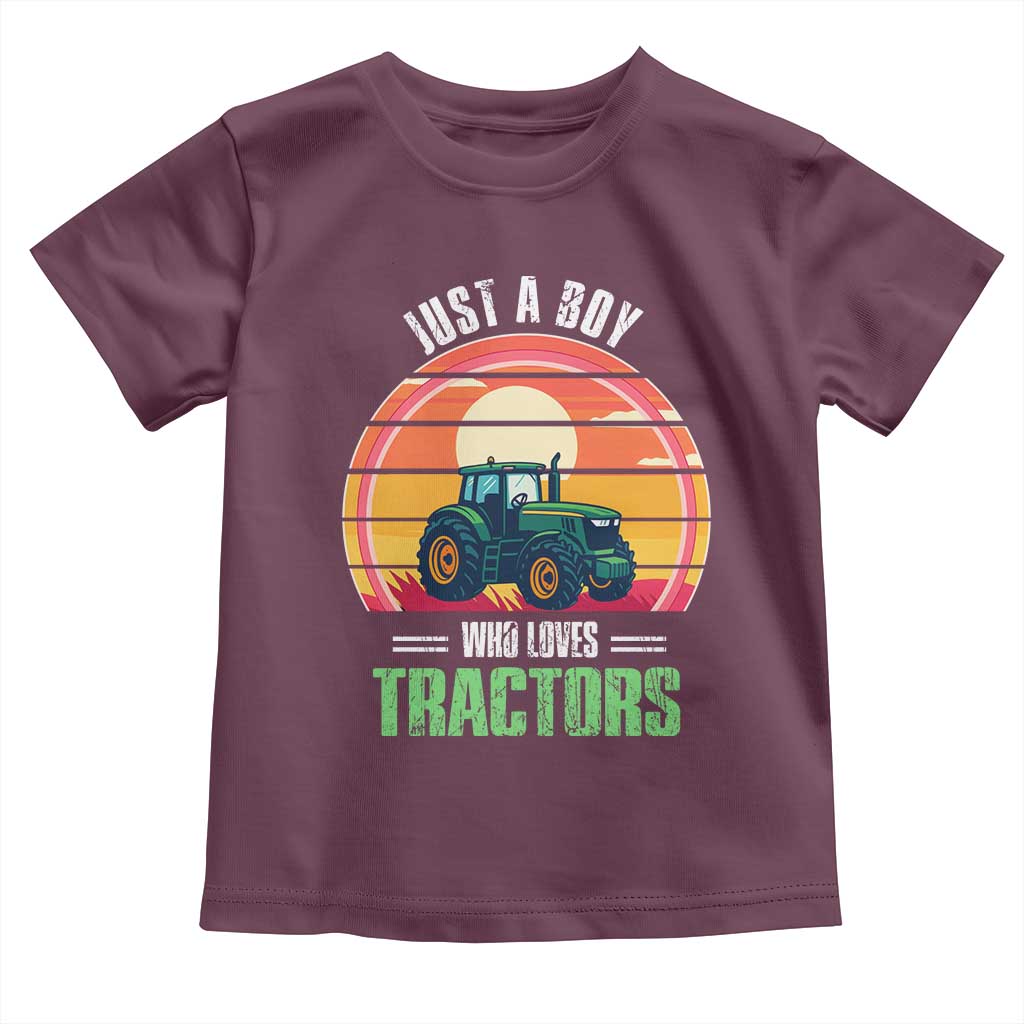 Funny Farmer Toddler T Shirt Just A Boy Who Loves Tractors - Wonder Print Shop