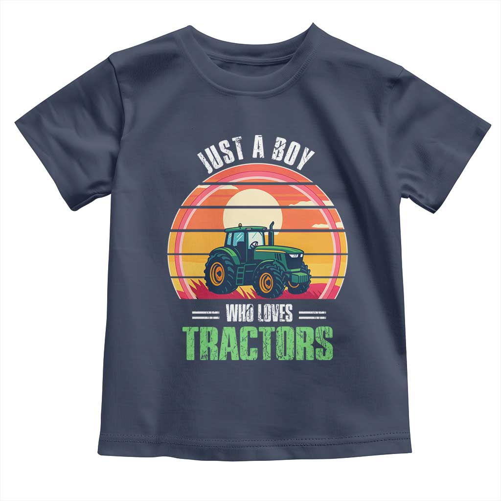 Funny Farmer Toddler T Shirt Just A Boy Who Loves Tractors - Wonder Print Shop