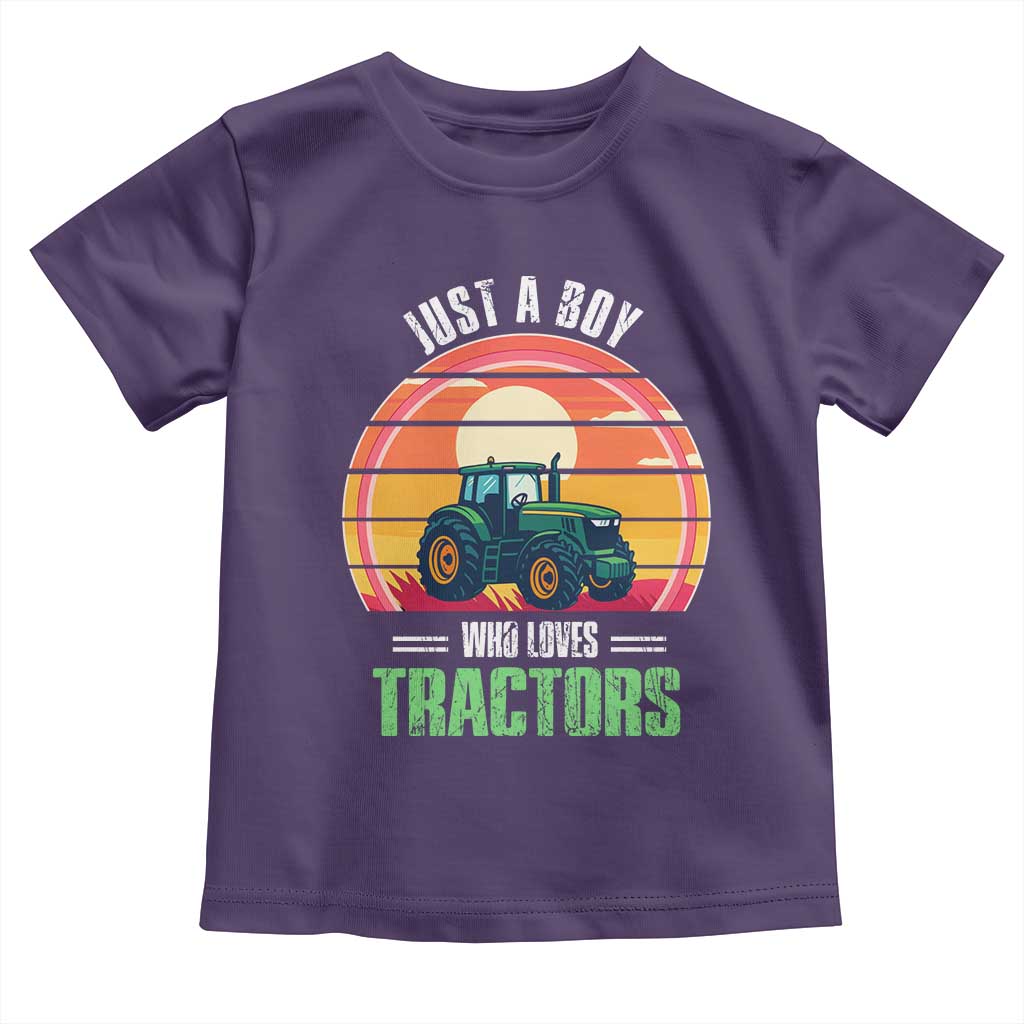 Funny Farmer Toddler T Shirt Just A Boy Who Loves Tractors - Wonder Print Shop