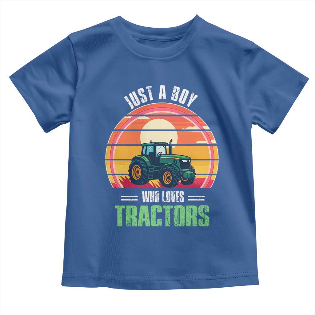 Funny Farmer Toddler T Shirt Just A Boy Who Loves Tractors - Wonder Print Shop