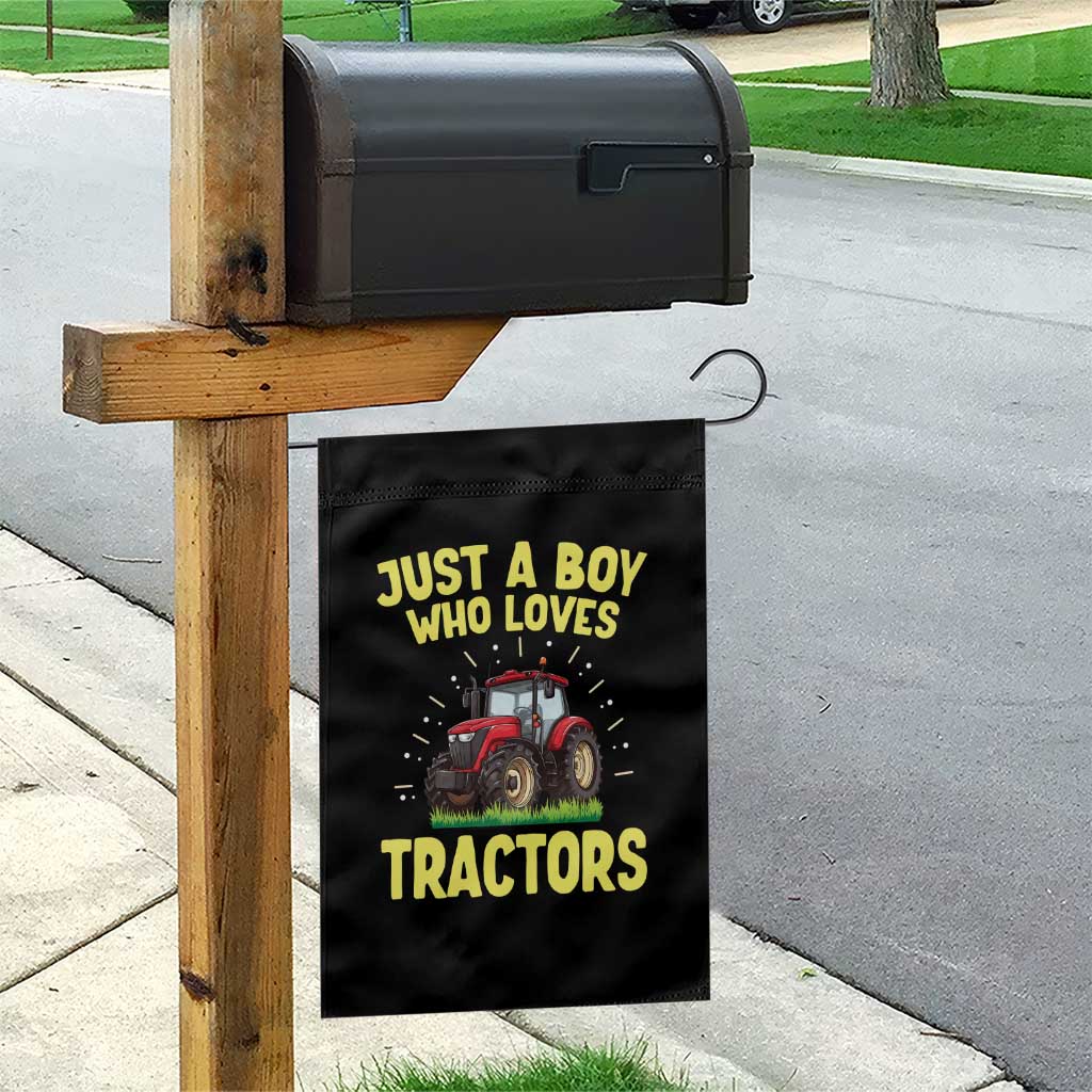 Funny Farming Tractor Garden Flag Just A Boy Who Loves Tractors - Wonder Print Shop