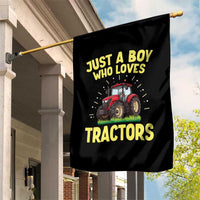 Funny Farming Tractor Garden Flag Just A Boy Who Loves Tractors - Wonder Print Shop