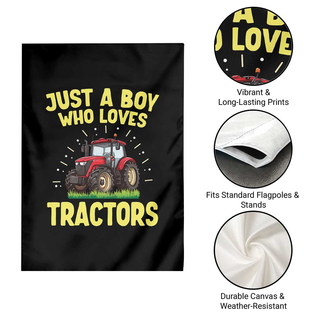 Funny Farming Tractor Garden Flag Just A Boy Who Loves Tractors - Wonder Print Shop