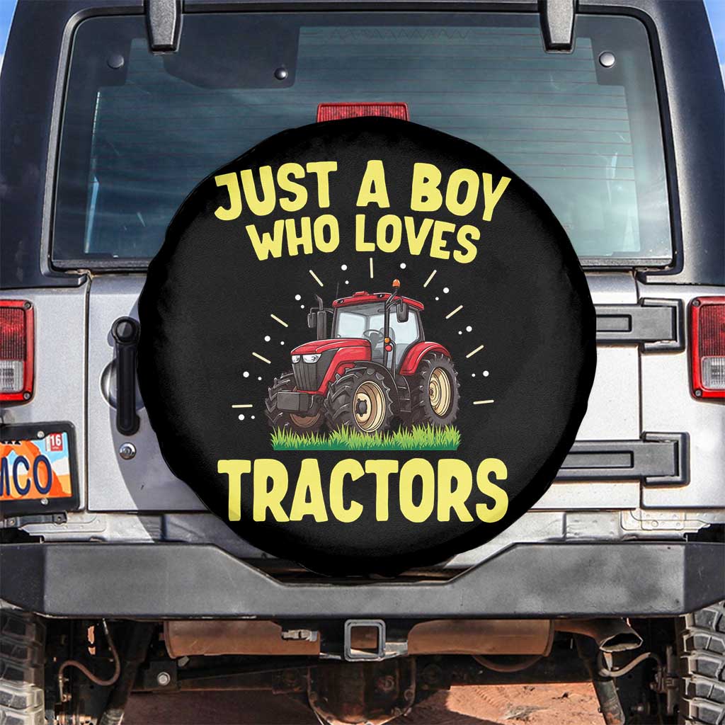 Funny Farming Tractor Spare Tire Cover Just A Boy Who Loves Tractors - Wonder Print Shop