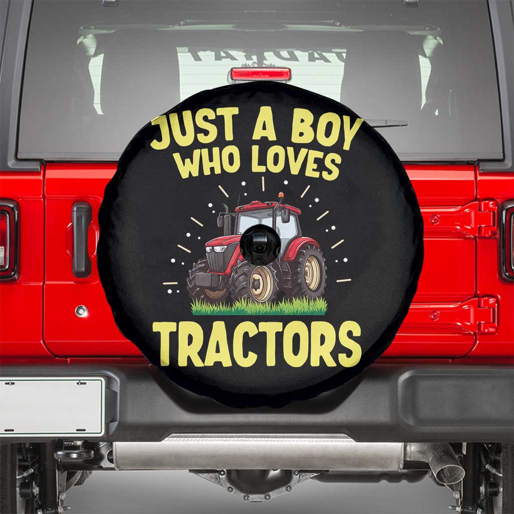 Funny Farming Tractor Spare Tire Cover Just A Boy Who Loves Tractors - Wonder Print Shop