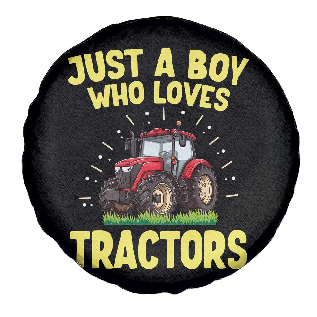 Funny Farming Tractor Spare Tire Cover Just A Boy Who Loves Tractors - Wonder Print Shop