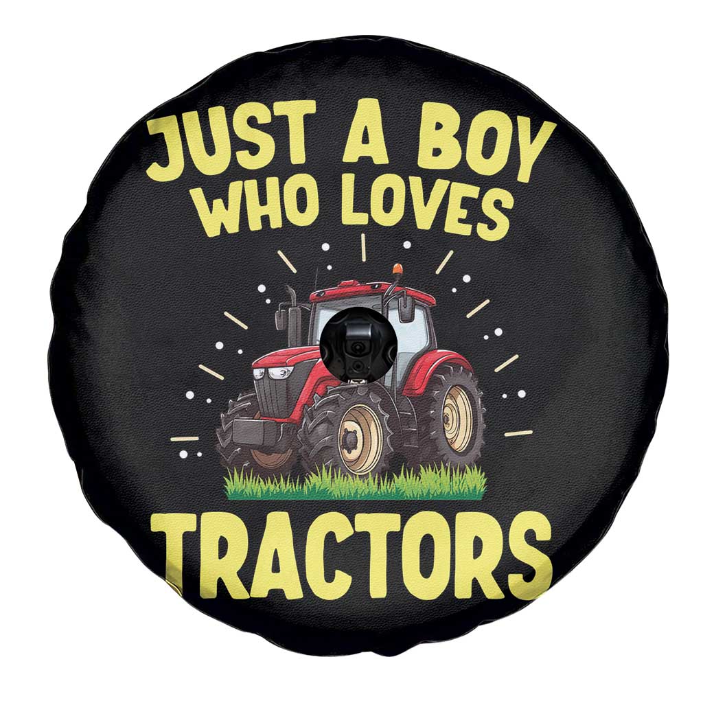 Funny Farming Tractor Spare Tire Cover Just A Boy Who Loves Tractors - Wonder Print Shop