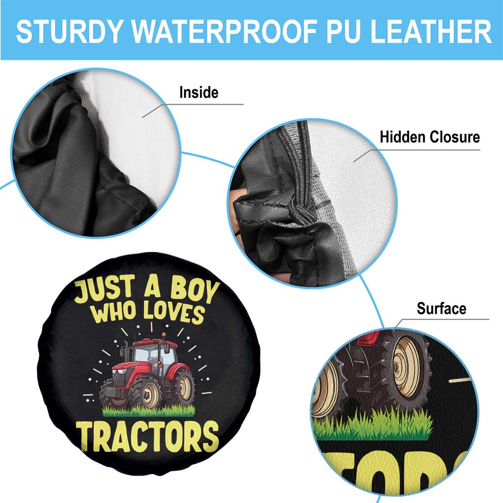 Funny Farming Tractor Spare Tire Cover Just A Boy Who Loves Tractors - Wonder Print Shop