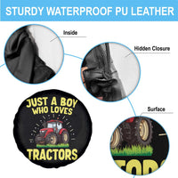 Funny Farming Tractor Spare Tire Cover Just A Boy Who Loves Tractors - Wonder Print Shop