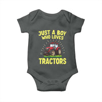 Funny Farming Tractor Baby Onesie Just A Boy Who Loves Tractors - Wonder Print Shop