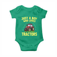 Funny Farming Tractor Baby Onesie Just A Boy Who Loves Tractors - Wonder Print Shop
