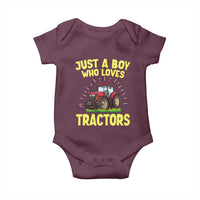 Funny Farming Tractor Baby Onesie Just A Boy Who Loves Tractors - Wonder Print Shop