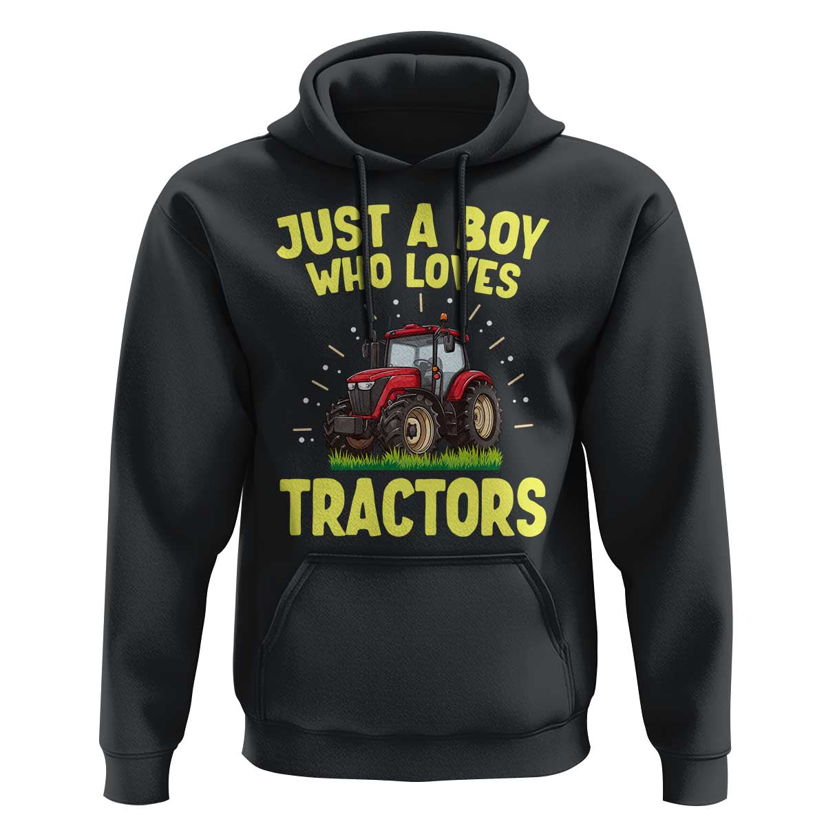Funny Farming Tractor Hoodie Just A Boy Who Loves Tractors - Wonder Print Shop