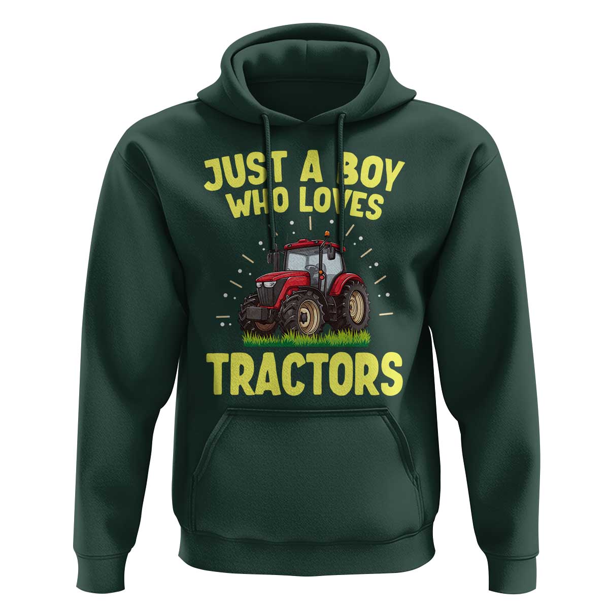 Funny Farming Tractor Hoodie Just A Boy Who Loves Tractors - Wonder Print Shop