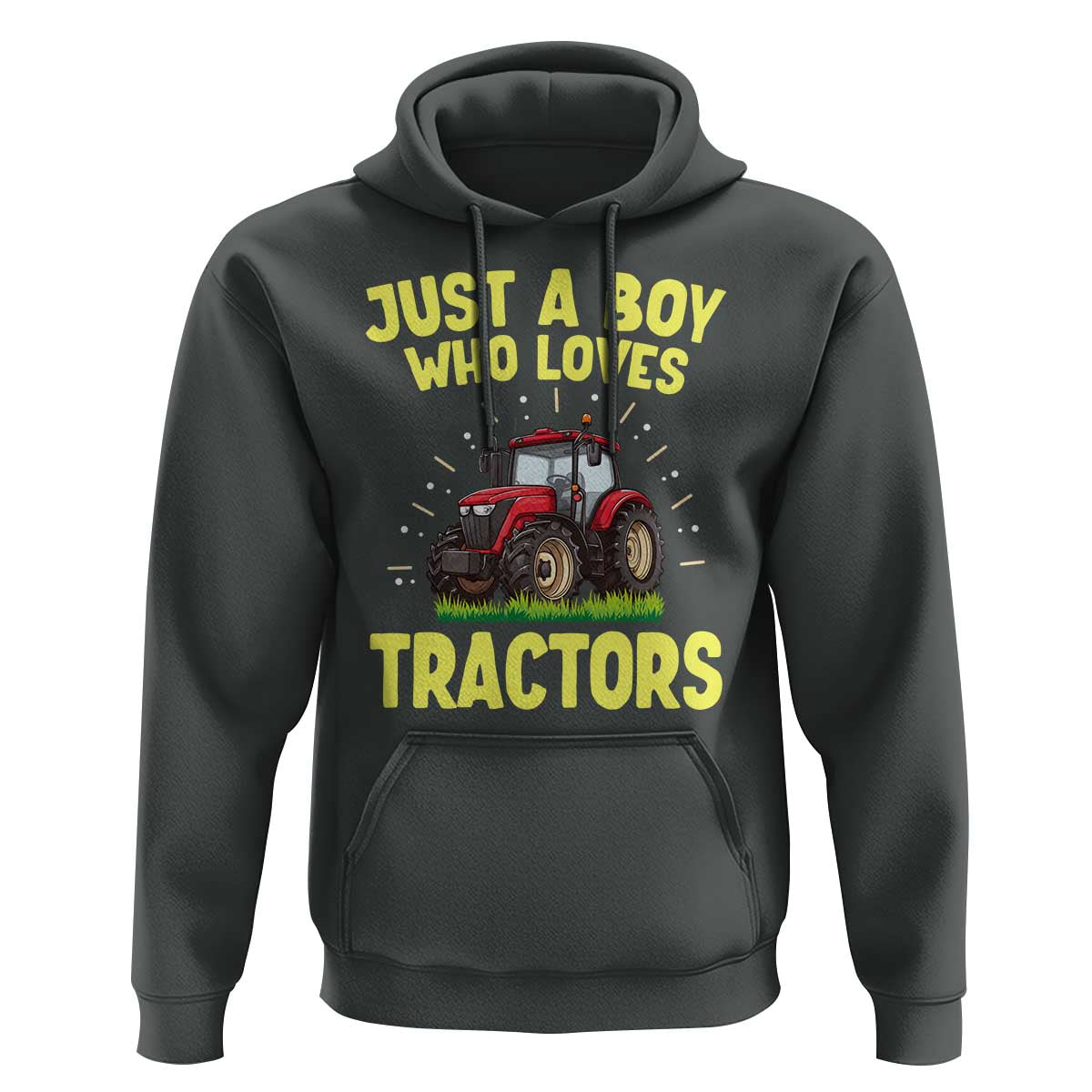 Funny Farming Tractor Hoodie Just A Boy Who Loves Tractors - Wonder Print Shop
