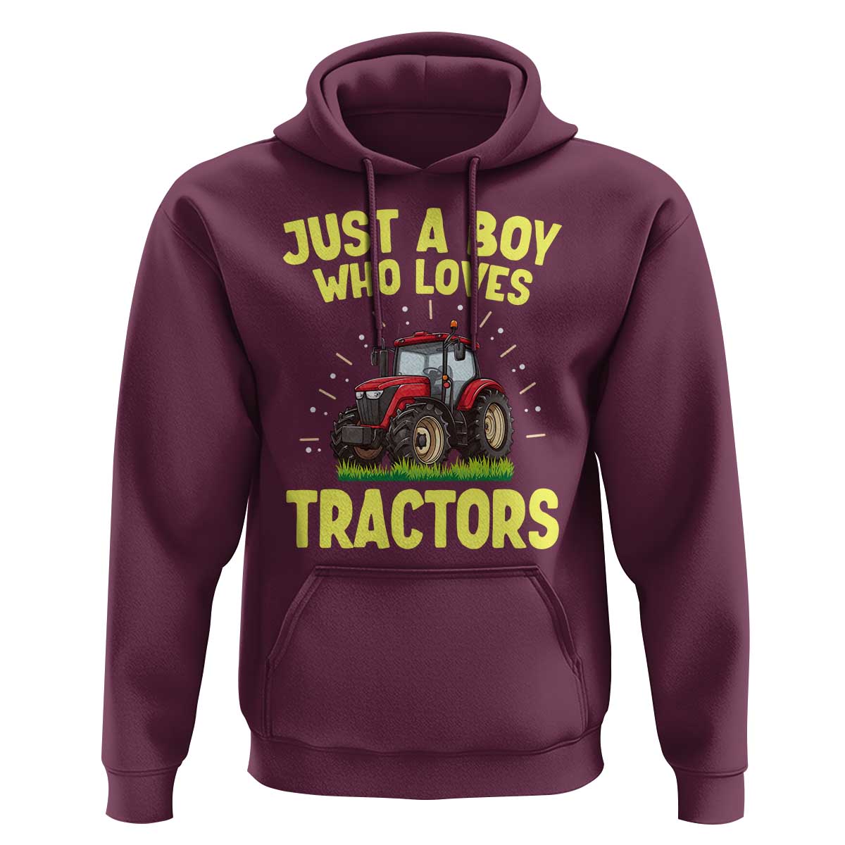 Funny Farming Tractor Hoodie Just A Boy Who Loves Tractors - Wonder Print Shop