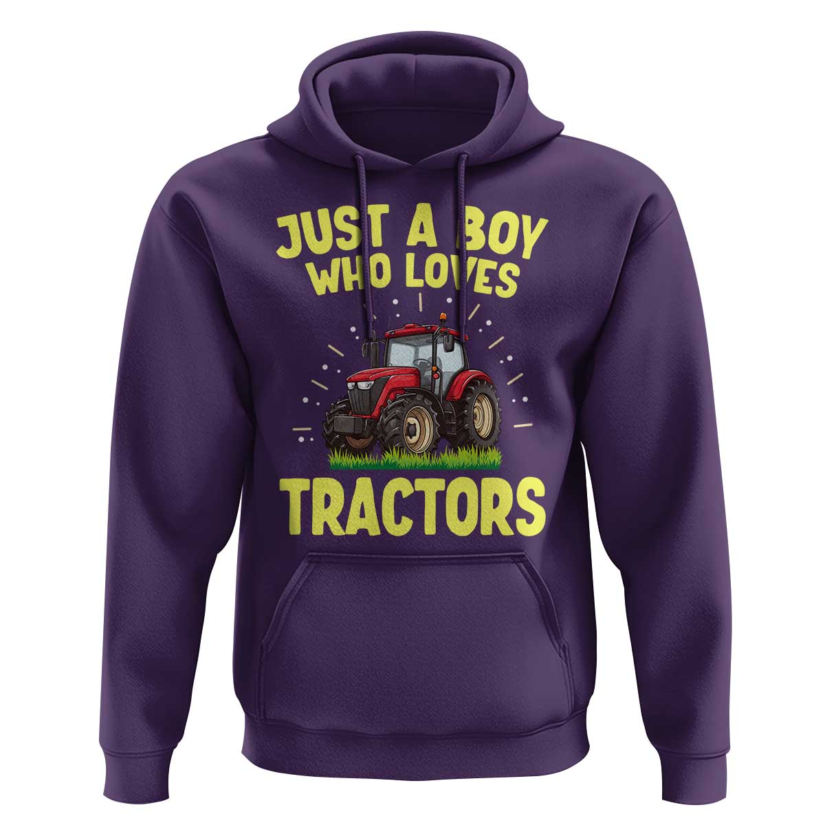 Funny Farming Tractor Hoodie Just A Boy Who Loves Tractors - Wonder Print Shop