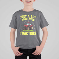 Funny Farming Tractor T Shirt For Kid Just A Boy Who Loves Tractors - Wonder Print Shop