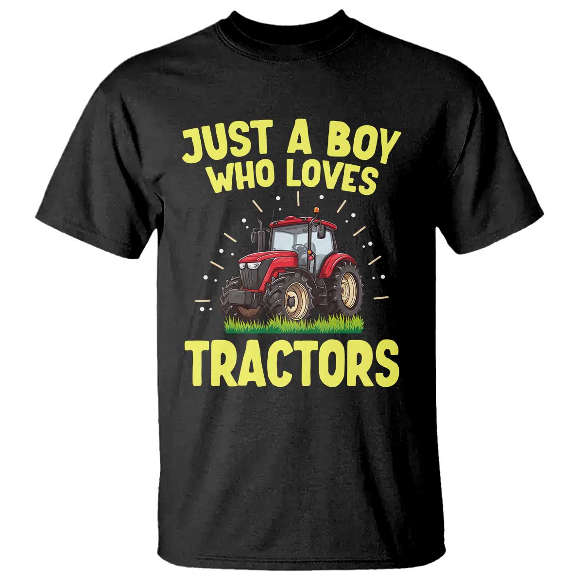 Funny Farming Tractor T Shirt Just A Boy Who Loves Tractors - Wonder Print Shop